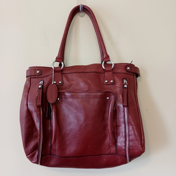 Wilsons Leather Handbags - Wilson's Leather Red Leather Carry All Laptop Large Shoulder Bag